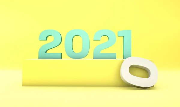 Ano Novo 2021 conceito de design 3D. ilustração 3d — Fotografia de Stock