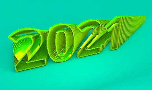 Nieuwjaar 2021 3D design concept. 3d illustratie — Stockfoto