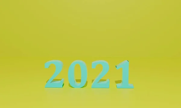 2021年新年3D设计理念。3d说明 — 图库照片