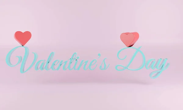 San Valentino in lettere 3d. Concetto di incontri e amore a San Valentino. Illustrazione 3d — Foto Stock