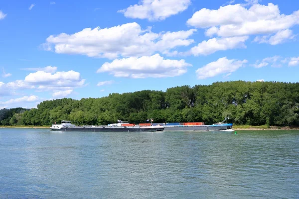 Binnenvaart Rhin River Bij Germersheim — Stockfoto