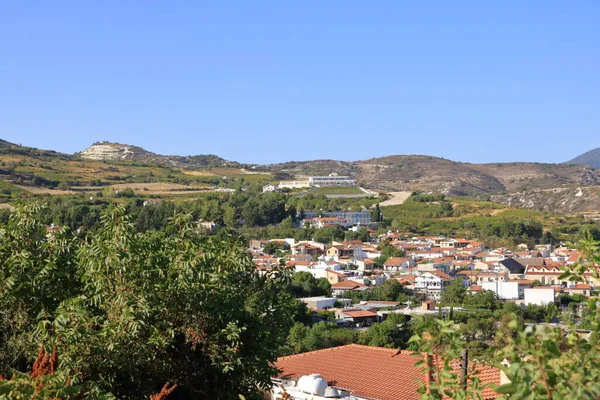 Viñedos Las Laderas Las Montañas Troodos Cerca Agios Amvrosios Día —  Fotos de Stock