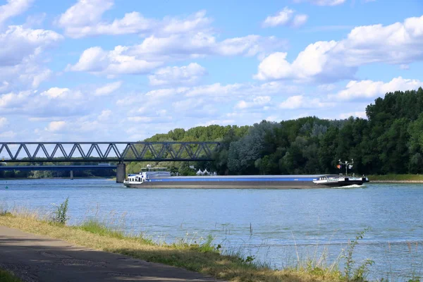 Binnenvaart Rhin River Bij Germersheim — Stockfoto