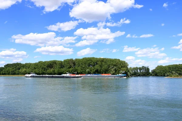 Binnenvaart Rhin River Bij Germersheim — Stockfoto