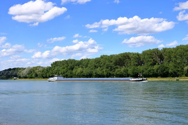 Binnenvaart Rhin River Bij Germersheim — Stockfoto