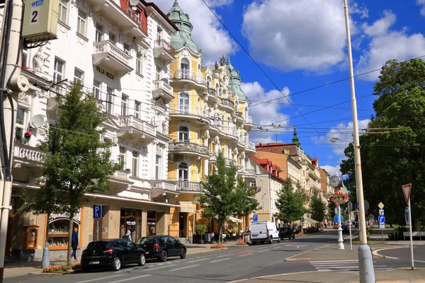 2020年7月13日Marianske Lazne Marienbad 捷克共和国 捷克共和国Marianske Lazne市中心的街道和建筑物 — 图库照片