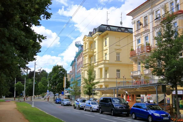 2020年7月13日Marianske Lazne Marienbad 捷克共和国 捷克共和国Marianske Lazne市中心的街道和建筑物 — 图库照片
