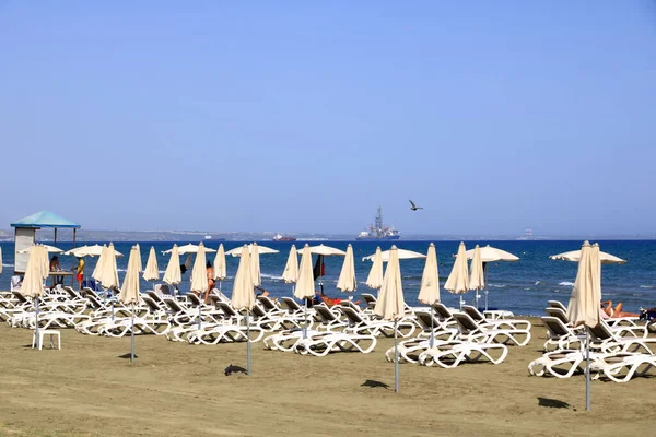 Septiembre 2020 Larnaca Chipre Día Soleado Paseo Marítimo Finikoudes Vida — Foto de Stock