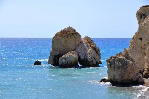 Afroditin Kámen Pláž Kypru Zvaná Petra Tou Romiou — Stock fotografie