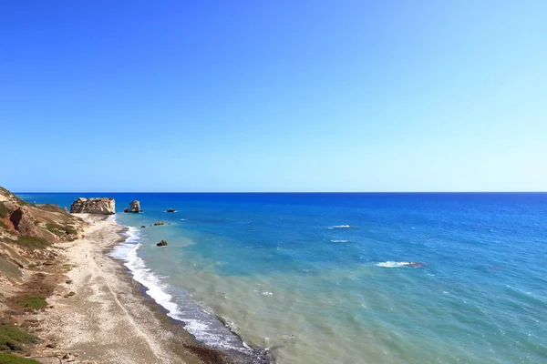 Rocha Praia Afrodite Chipre Chamada Petra Tou Romiou — Fotografia de Stock