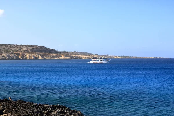 Мыс Греко Голубая Лагуна Возле Agia Napa Кипре — стоковое фото