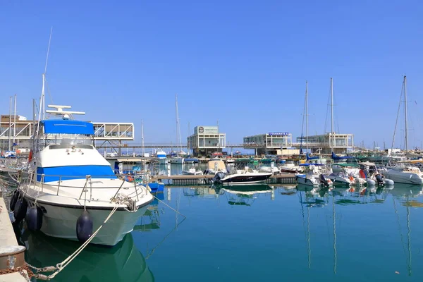 Október 2020 Limassol Ciprus Kilátás Jacht Halászati Kikötő — Stock Fotó