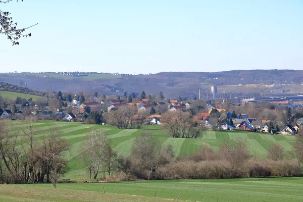 Krajobraz Wiejski Pobliżu Freital Koło Drezna — Zdjęcie stockowe