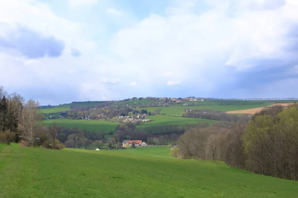 Een Klein Dorpje Buurt Van Kreischa Bij Dresden Saksen Duitsland — Stockfoto