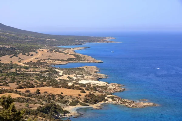 Vista Desde Arriba Costa Marina Isla Chipre Con Laguna Azul —  Fotos de Stock