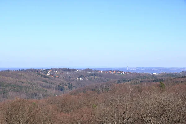 Egy Kis Falu Közelében Freital Közel Drezda Szászországban Németországban — Stock Fotó