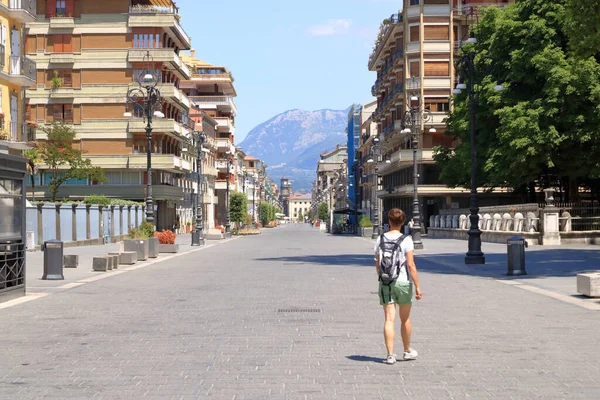 Juli 2021 Avellino Italië Uitzicht Stad Corso Vittorio Emanuele Street — Stockfoto