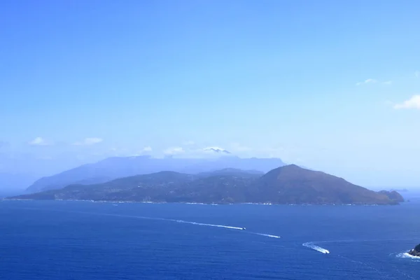 Panoramatický Výhled Vysoko Nad Mořem Capri Ostrov Capri Itálii — Stock fotografie