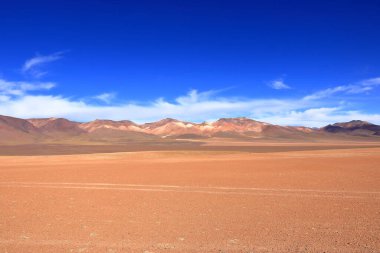 Uyuni 'den Bolivya' nın güneyine yapılan bir yolculuktaki manzara.
