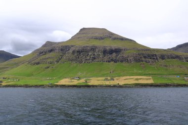 Bour village near Sorvagur at Vagar island, Faroe, Denmark in Europe