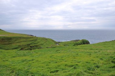 the beautiful landscape of Mykines island, Faroe islands, Denmark, Europe