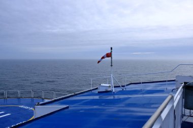 the Beautiful seascape of the Atlantic Ocean - waves and sky with clouds in beautiful lighting