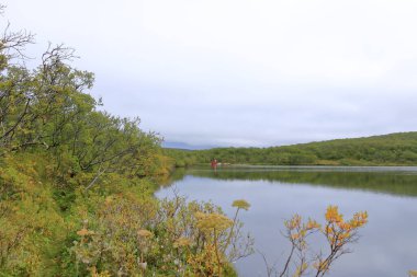 İzlanda 'da Asbyrgi yakınlarında Astjorn Gölü.