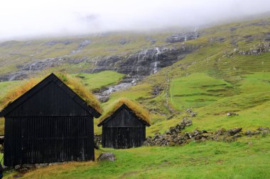 the Saksun Heritage Farm with grass roofs, Streymoy, Faroe Islands, Denmark