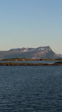 Lofoten Adaları Norveç 'teki Feribot Sahil Hattı