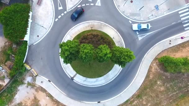 Car circulation roundabout — Stock Video