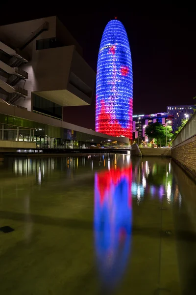 Torre agbar w Barcelonie Obrazek Stockowy