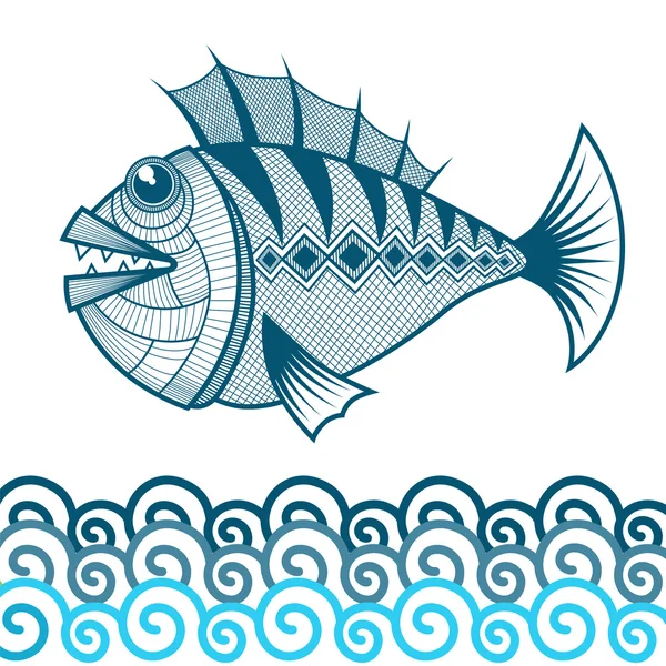 Abstraktní obraz ryb — Stockový vektor