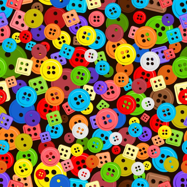 Patrón Sin Costura Vectorial Botones Multicolores Diferentes Formas — Archivo Imágenes Vectoriales