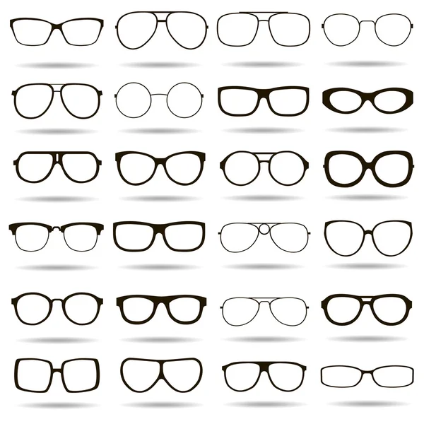 24 okulary bardzo szczegółowe ikony — Wektor stockowy