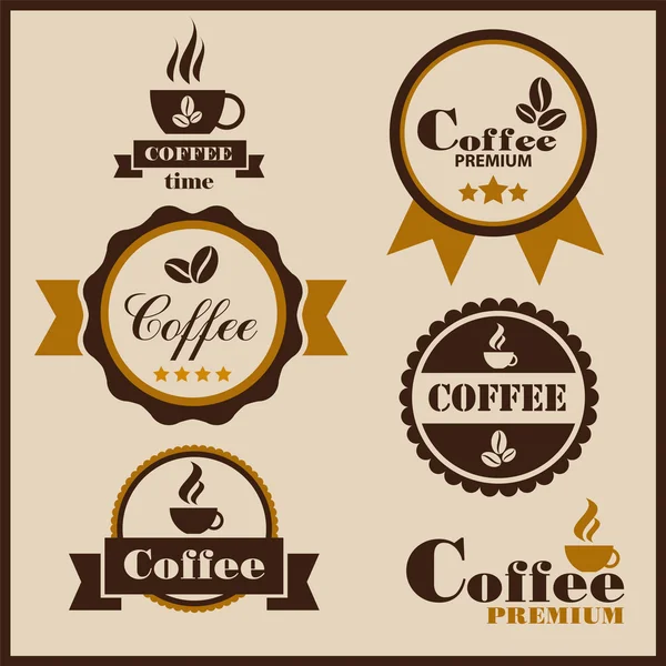 Vektorové štítky na kávu — Stockový vektor