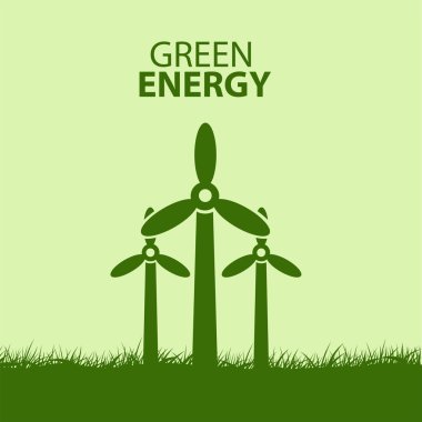 Rüzgar jeneratörleri ile ekolojik poster
