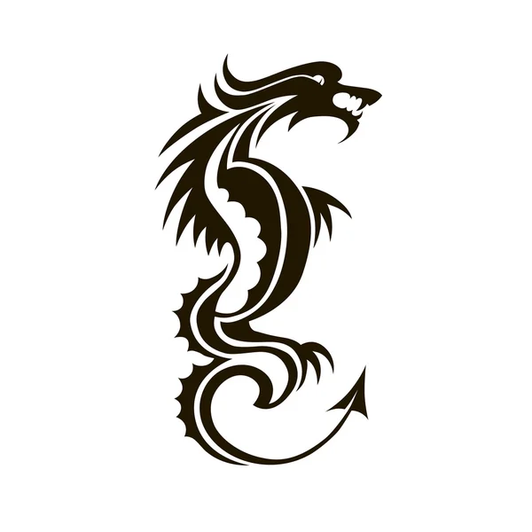 Изолированный трафарет дракона — стоковый вектор