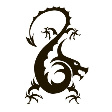 Siyah şablon dragon