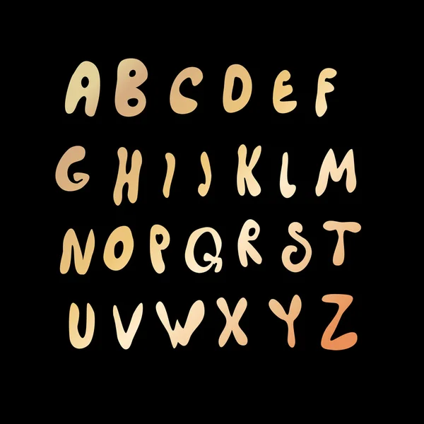 Handgezeichnetes lateinisches Alphabet — Stockvektor