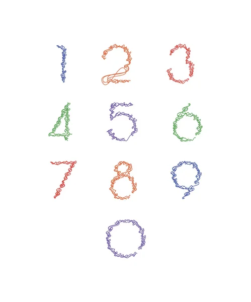 Números cepillo conjunto — Archivo Imágenes Vectoriales