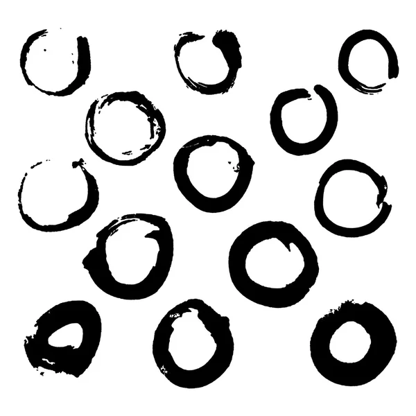 Círculos de tinta negra — Archivo Imágenes Vectoriales