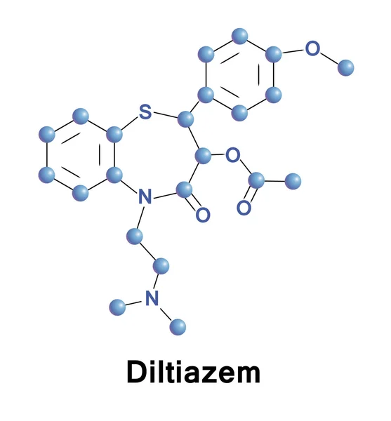 Diltiazem calcio antagonista — Vettoriale Stock