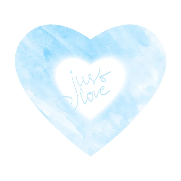 Blue watercolor heart — Stock Vector