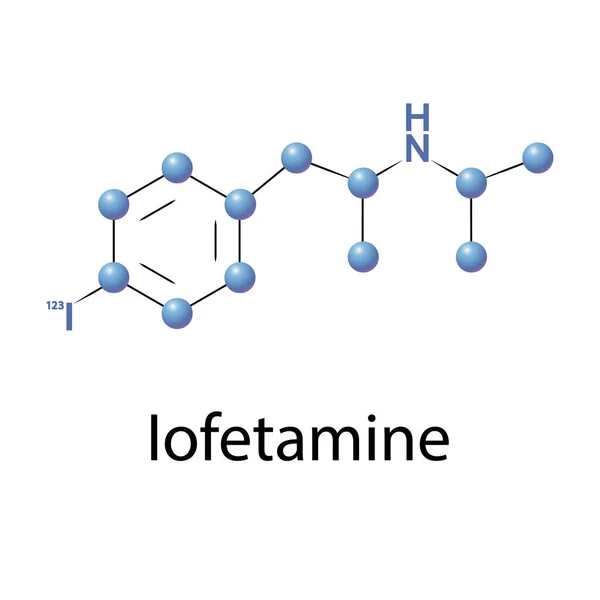 Iofetamine is a radiopharmaceutical drug for spect — Stock Vector