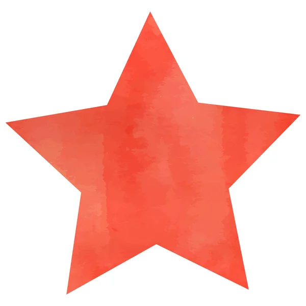 Aquarel rode ster te behalen — Stockvector