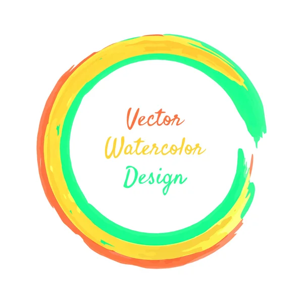 Aquarelle brilhante cores design quadro anel. Ilustração vetorial . — Vetor de Stock