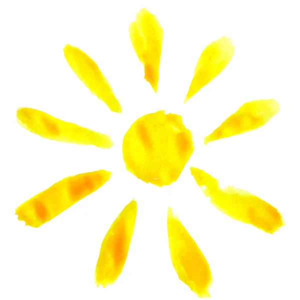 水彩太陽 — ストックベクタ