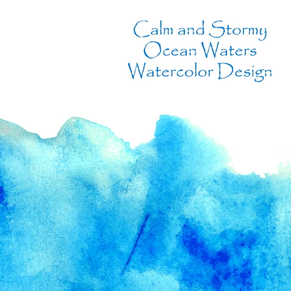 Oceaan blauwe wateren aquarel — Stockvector