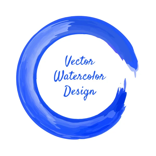 Cepillo de tinta azul circular — Vector de stock