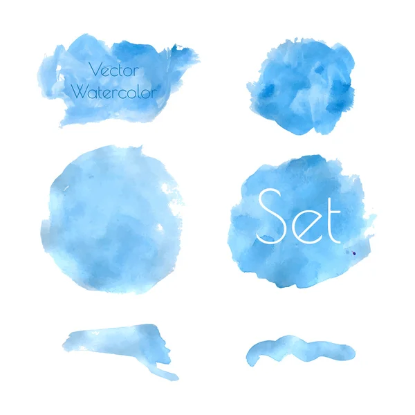 Blauwe aquarel set — Stockvector